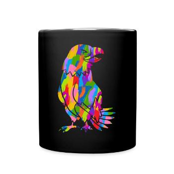 Eagle Colorful Vintage Rainbow Retro Bird - Full Colour Mug - black - Front
