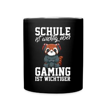 Gaming Roter Panda - Computerspiele Videospiele - Tasse einfarbig - Schwarz - Vorne