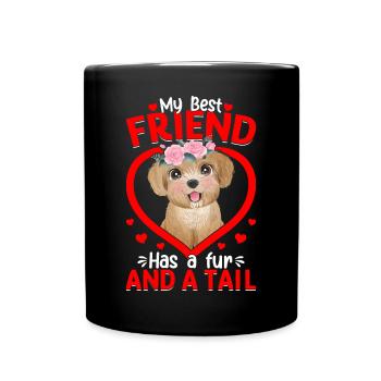 Poodle best friend has fur and tail funny - Full Colour Mug - black - Front
