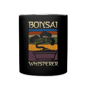 Funny Bonsai Whisperer Saying Vintage Gift - Full Colour Mug - black - Front