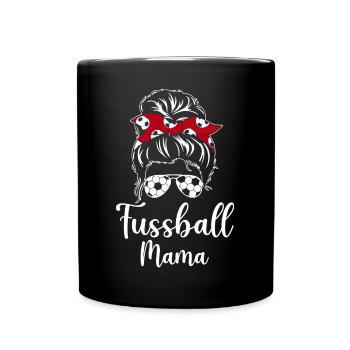 Fussball Mama - Tasse einfarbig - Schwarz - Vorne