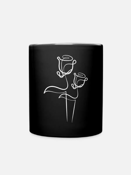 Two roses - Full Colour Mug - black