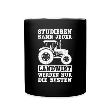 Landwirt Bauer Landwirtschaft Beruf Landleben - Tasse einfarbig - Schwarz - Vorne
