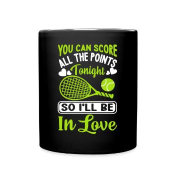 Vous pouvez faire des points amusant joueur de tennis sportif - Mug uni - noir - Devant