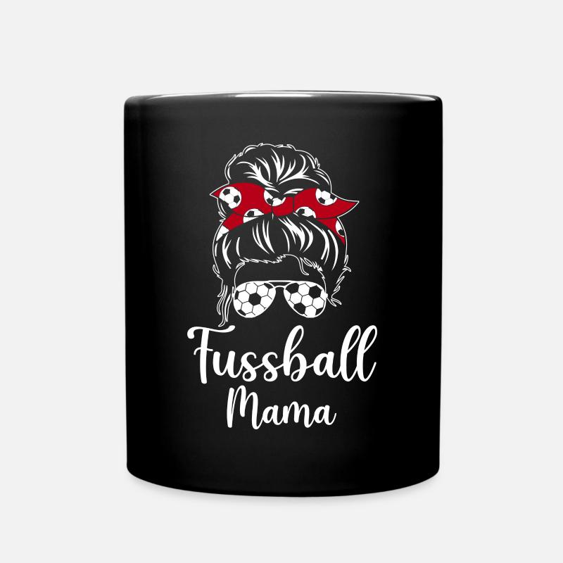 Fussball Mama - Tasse einfarbig - Schwarz
