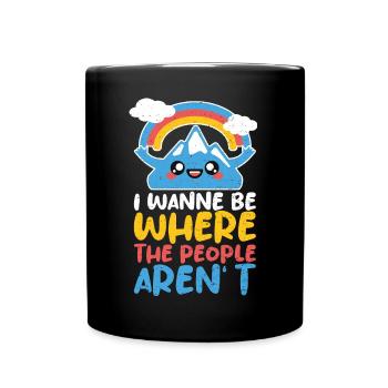 Favorite place without people Mountains Rainbow tranquility - Full Colour Mug - black - Front