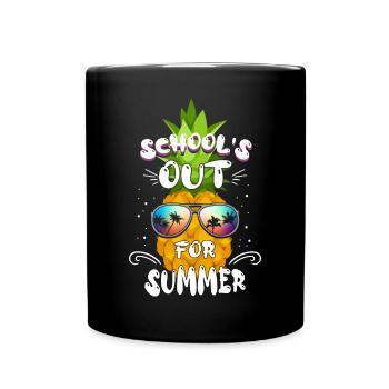 Schools Out For Summer Pineapple Last Day of School - Full Colour Mug - black - Front
