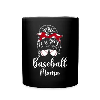 Baseball Mama - Tasse einfarbig - Schwarz - Vorne