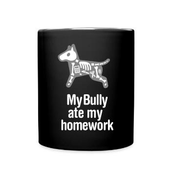 Drôle anglais Bull Terrier chien Bully Enfant Chien - Mug uni - noir - Devant