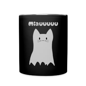 Ghost Cat - Full Colour Mug - black - Front