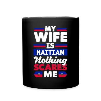 Haiti Haitian Haiti Flag Wife Funny - Full Colour Mug - black - Front