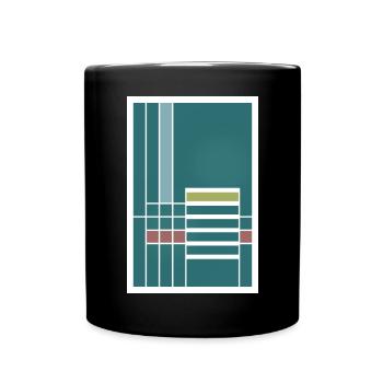 grafisches Poster im Bauhaus-Stil 002 - Tasse einfarbig - Schwarz - Vorne