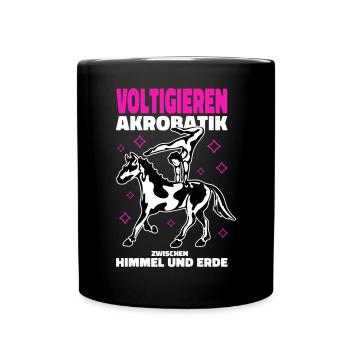 Voltigieren Pferdesportart Akrobatik - Tasse einfarbig - Schwarz - Vorne