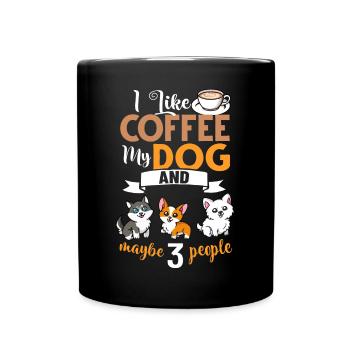 Coffee Dog Machine Puppy Cup Beans - Full Colour Mug - black - Front