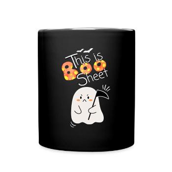 This Is Boo Sheet. Cute Angry Ghost. - Full Colour Mug - black - Front