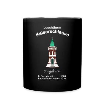 Leuchtturm Kaiserschleuse Bremerhaven Zeichnung - Tasse einfarbig - Schwarz - Vorne