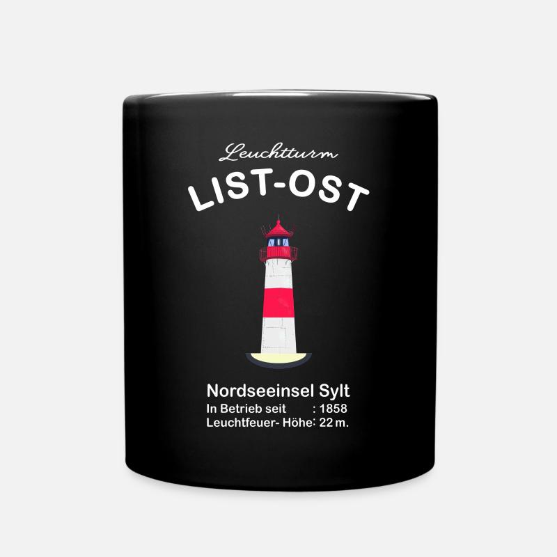 Leuchtturm List-Ost auf Sylt, Nordseeküste - Tasse einfarbig - Schwarz