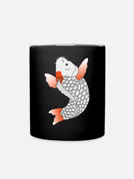 Japanischer Koi - Tasse einfarbig - Schwarz