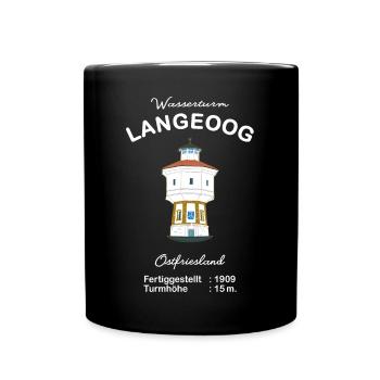 Langeoog Island, Water Tower, Landmark - Full Colour Mug - black - Front