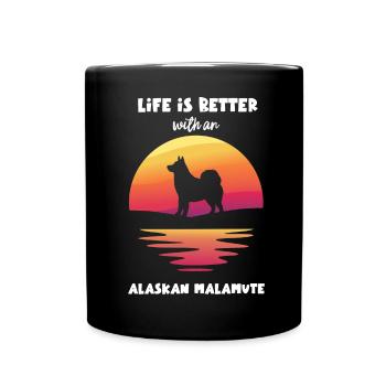 Alaskan Malamute Hund - Tasse einfarbig - Schwarz - Vorne