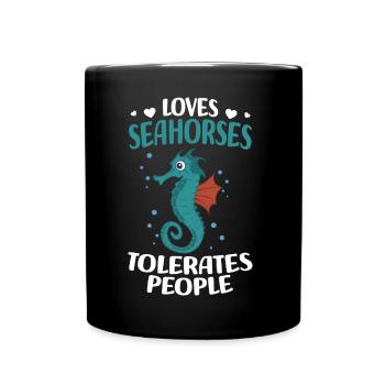 Seahorse | Sea Seahorse Animaux Poisson Cadeau - Mug uni - noir - Devant