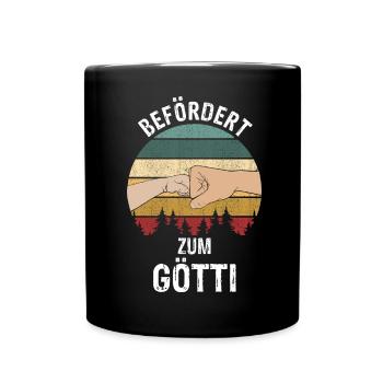 Befördert zum Götti - Götti Fragen - Tasse einfarbig - Schwarz - Vorne