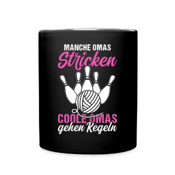 Keglerin Coole Omas gehen Kegeln Kegelclub - Tasse einfarbig - Schwarz - Vorne