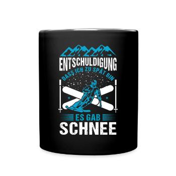 Ski Skifahrer Es gab Schnee Skipiste - Tasse einfarbig - Schwarz - Vorne