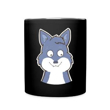 Wolf - Tasse einfarbig - Schwarz - Vorne