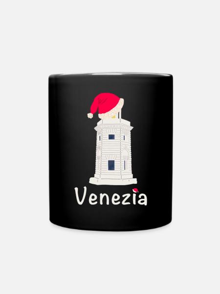 Weihnachten Venedig Leuchtturm SanGiorgio Maggiore - Tasse einfarbig - Schwarz