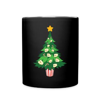 Popcorn Christmas Tree Fast Food - Full Colour Mug - black - Front