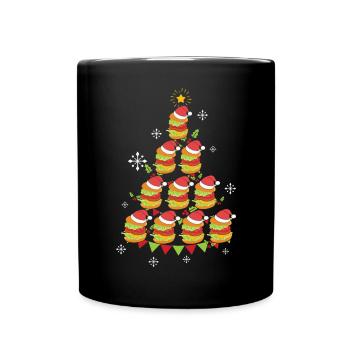 Burger Fast Food Burger Christmas Tree - Tasse einfarbig - Schwarz - Vorne