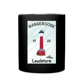 Wangerooge, Alter Leuchtturm, Nordsee, Poster - Tasse einfarbig - Schwarz - Vorne
