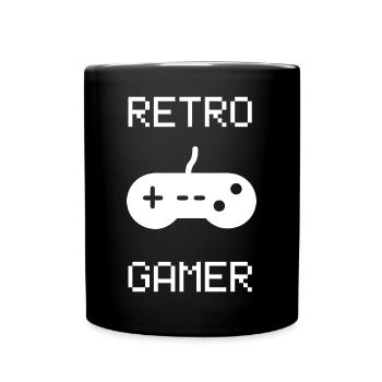 Retro Gamer Gaming Gamen Videospiel Controller - Tasse einfarbig - Schwarz - Vorne