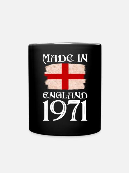 Made in England 1971 - St George's Day - English - Full Colour Mug - black