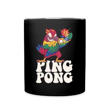 Ping Pong Parrot Outfit Table Tennis Bird - Full Colour Mug - black - Front