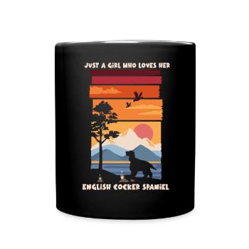 English Cocker Spaniel - Tasse einfarbig - Schwarz - Vorne