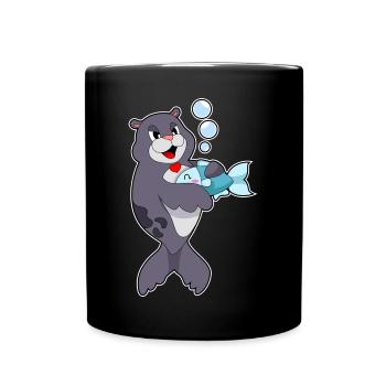 Poisson phoque - Mug uni - noir - Devant