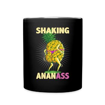 Shaking Ananass Pineapple Dancing Butt Funny - Full Colour Mug - black - Front