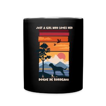 Nur ein Mädchen, das seine Bordeauxdogge liebt Sun - Tasse einfarbig - Schwarz - Vorne
