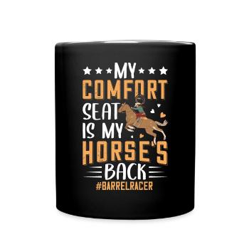 Mon siège confort est le dos de mon cheval - - Mug uni - noir - Devant