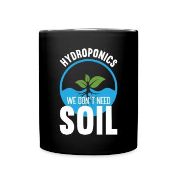 Hydroponics Indoor Gardening Horticulture - Full Colour Mug - black - Front