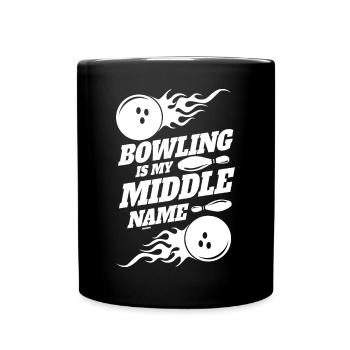 Bowlingcenter lustiger Spruch für Bowling - Tasse einfarbig - Schwarz - Vorne