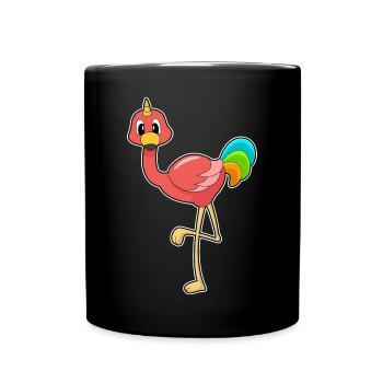 Flamingo Einhorn - Tasse einfarbig - Schwarz - Vorne