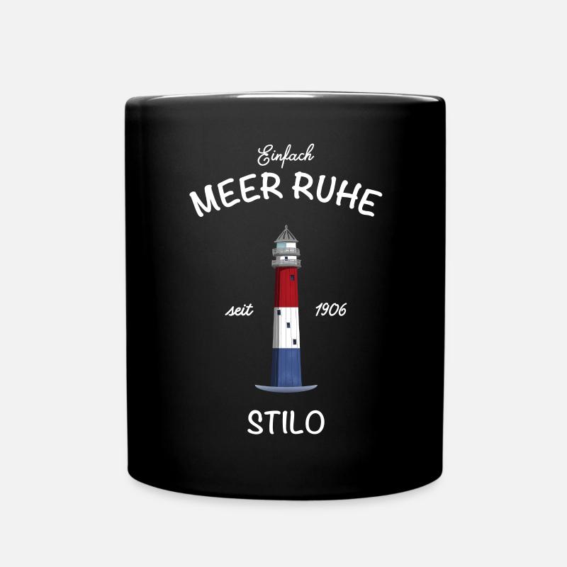 Leuchtturm Stilo, Pommern, Ostsee, Meer Ruhe - Tasse einfarbig - Schwarz