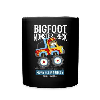Bigfoot Monster Truck Adventure Kids Design - Full Colour Mug - black - Front