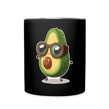 Niedliche Avocado Brille Vegetarier Veganer - Tasse einfarbig - Schwarz - Vorne