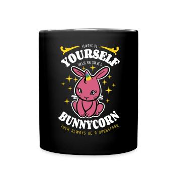 Sei immer du selbst - Bunnycorn - Spruch - Tasse einfarbig - Schwarz - Vorne