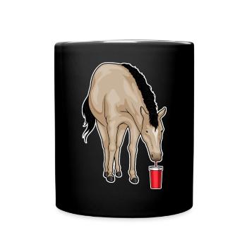 Pferd Becher to go - Tasse einfarbig - Schwarz - Vorne