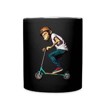 Stunt Scooter Monkey Does Tricks - Full Colour Mug - black - Front